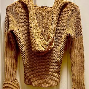 Express Knit Hooded Long Sleeve Top